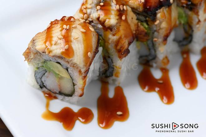 Order Dancing Eel House Roll food online from Sushi Song Key West store, Key West on bringmethat.com