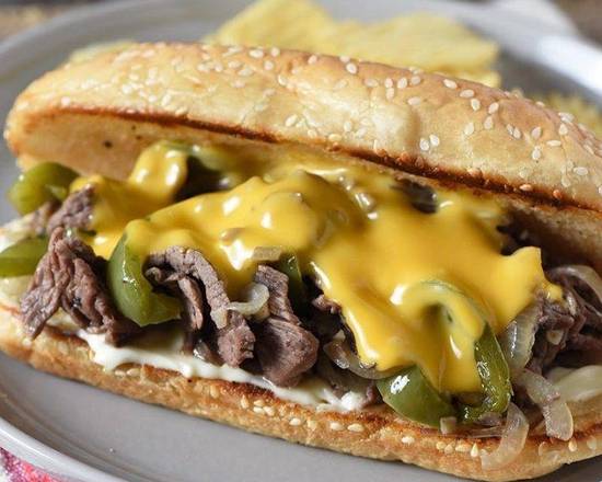 Order Philly Cheese Steak Sandwich food online from Yumze Food store, Far Rockaway on bringmethat.com