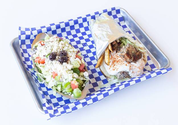 Order Chicken Souvlaki Pita Sandwich Combo food online from Think Greek- Port St Lucie store, Port St. Lucie on bringmethat.com