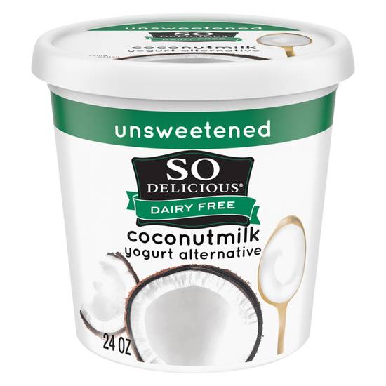 Order So Delicious Dairy Free Unsweetened Coconut Milk Plain Yogurt 24oz food online from Everyday Needs By Gopuff store, Fairfield on bringmethat.com