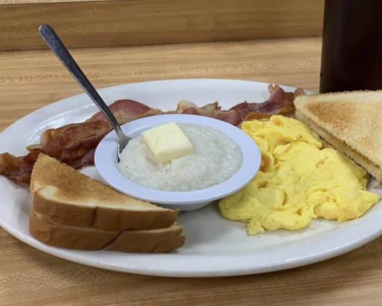 Order Two Eggs with Bacon food online from Old Dixie Cafe Breakfast And Lunch store, Jupiter on bringmethat.com