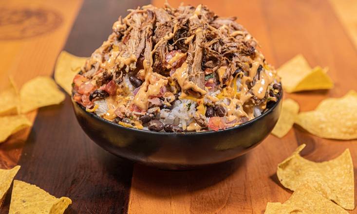 Order Pork Rice Bowl (Chips Included) food online from Xochimex Cantina Grill store, Miami on bringmethat.com