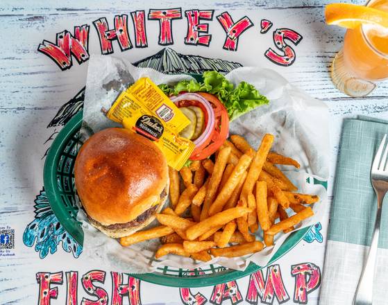 Order 1/2 Angus Burger food online from Whiteys Fish Camp store, Fleming Island on bringmethat.com