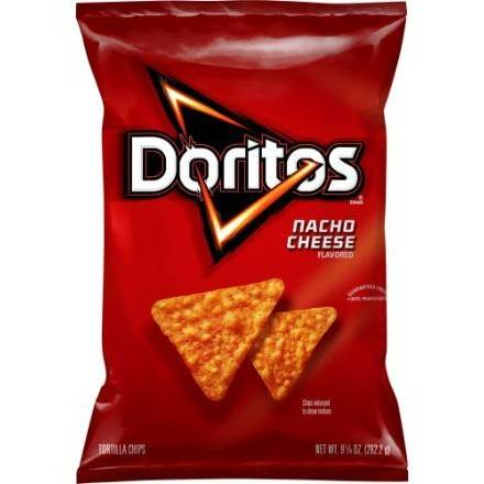 Order Doritos Nacho Cheese (9.25 oz) food online from The Hangover Shop by Vita Coco store, Miami on bringmethat.com