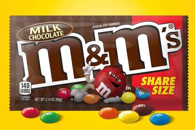 Order M&M's King Size Milk Chocolate Candies - 3.14oz food online from Trumbull Super Stop store, Trumbull on bringmethat.com