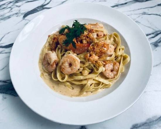 Order Deluxe Seafood Alfredo food online from La Tavolata store, Minneapolis on bringmethat.com