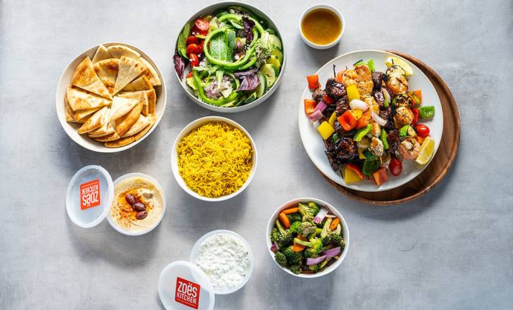 Order Kabob Family Dinner food online from Zoe's Kitchen store, Birmingham on bringmethat.com