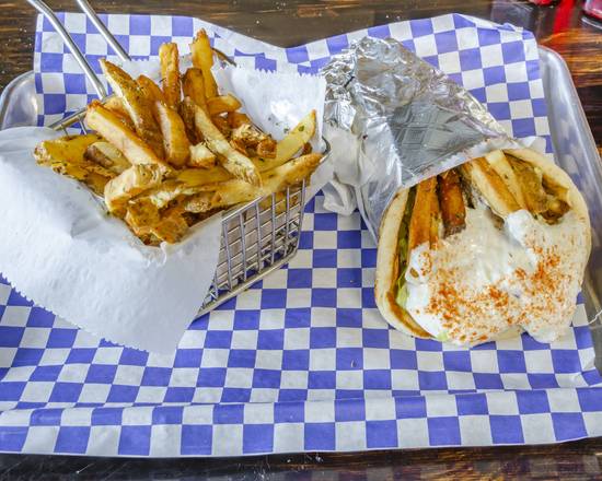 Order Lamb Gyro Pita Sandwich Combo food online from Think Greek- Port St Lucie store, Port St. Lucie on bringmethat.com