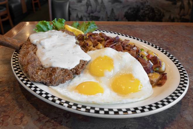 Order BIGFOOT Chicken Fried Steak & Eggs* food online from Black Bear Diner store, Rohnert Park on bringmethat.com