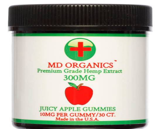 Order 300mg (30ct.) Plant Extract Juicy Apple Gummies food online from Md Organics store, Boca Raton on bringmethat.com