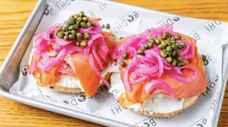 Order Lox Bagel Plate food online from Bodhi Cafe &amp; Bakery store, Corvallis on bringmethat.com