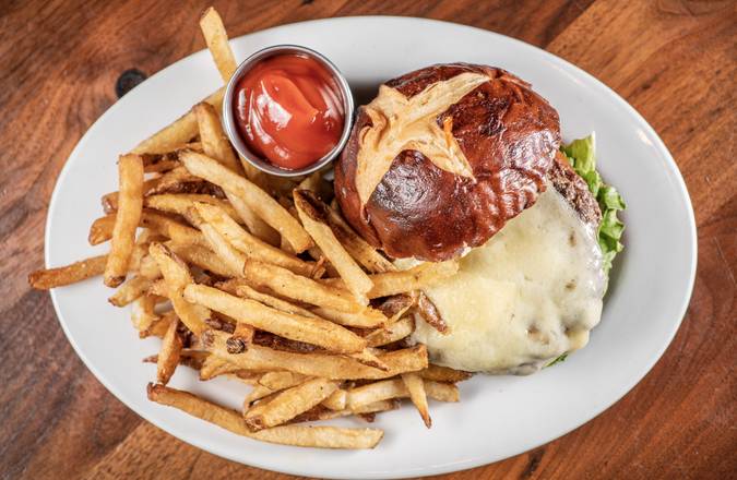 Order The Richie Burger on a Pretzel Bun food online from Labriola Bakery Cafe store, Oak Brook on bringmethat.com