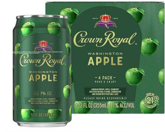 Order Crown Royal Washington Apple RTD Cocktails, 12oz-4 pack Cans, (7% ABV) food online from Golden Ox Liquors store, Saint Augustine on bringmethat.com