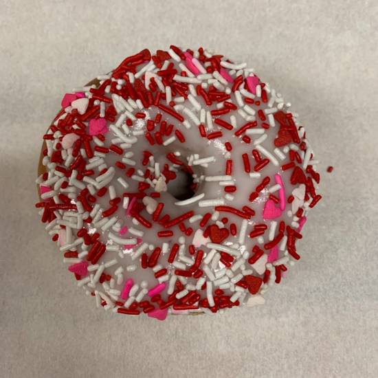 Order Vanilla Raised Valentine Sprinkles  food online from Tasty Donuts store, West Hollywood on bringmethat.com