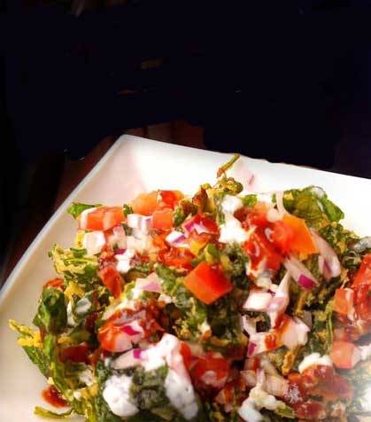 Order Crispy Spinach Chaat (GF) food online from Indiya: Flavors of India store, Collingswood on bringmethat.com