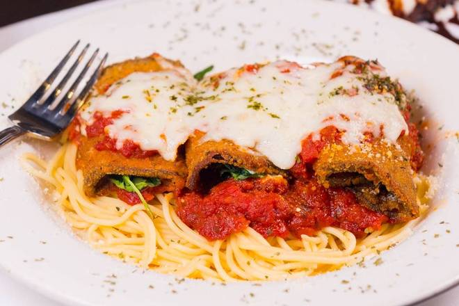 Order Eggplant Rolatini food online from Emilios Pizzeria & Restaurante store, Saint Cloud on bringmethat.com