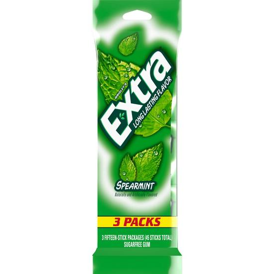 Order Extra Spearmint Sugar Free Chewing Gum, 15 CT (3 Pack) food online from Cvs store, SUNNYVALE on bringmethat.com