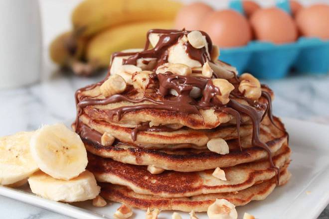 Order Nutella Banana Pancakes (5 Stack) food online from Pancake Heaven store, Buffalo Grove on bringmethat.com