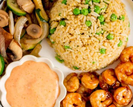 Order Hibachi Shrimp with Fried Rice food online from Wow Wings & Hibachi store, Spartanburg on bringmethat.com