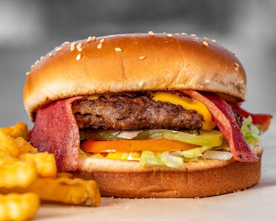 Order Bacon Cheese Burger food online from Gyros Cafe store, Birmingham on bringmethat.com