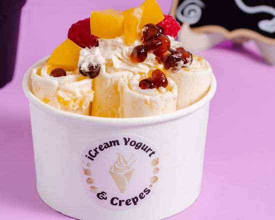 Order Peach iRoll food online from Icream Yogurt & Crepes store, Falls Church on bringmethat.com