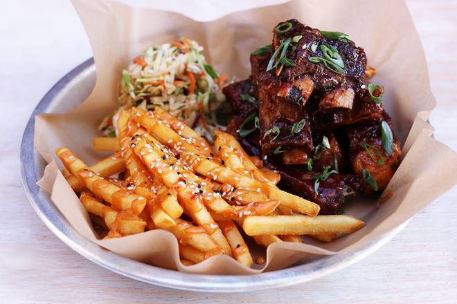 Order Sticky Ribs & Umami Fries food online from Lazy Dog Restaurant & Bar store, Boca Raton on bringmethat.com