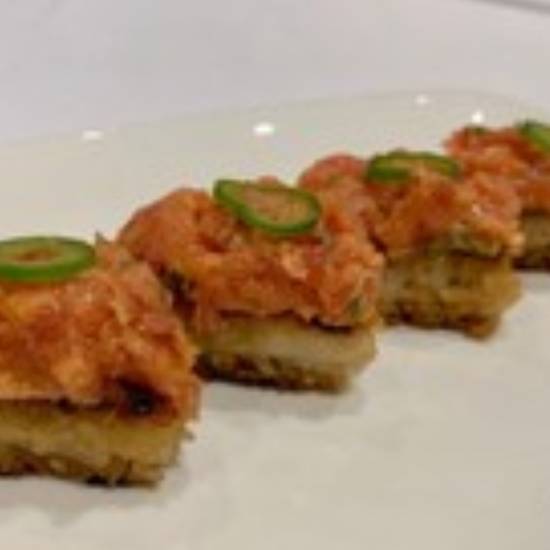 Order Crispy Rice with Spicy Tuna food online from Sushi Katsu-Ya - Woodland Hills store, Woodland Hills on bringmethat.com