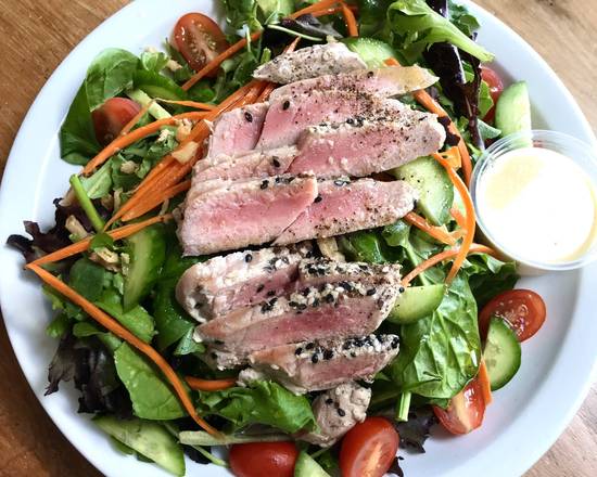 Order Sesame Crusted Ahi Tuna Salad food online from V Cafe store, Los Angeles on bringmethat.com