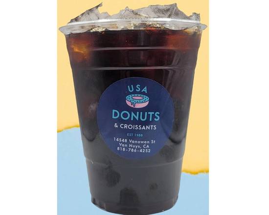 Order Iced Coffee (24 oz) food online from USA Donuts store, Los Angeles on bringmethat.com