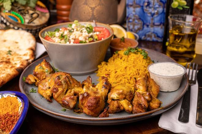 Order Chicken Kabob Dinner food online from Kabob Xpress store, Evansville on bringmethat.com