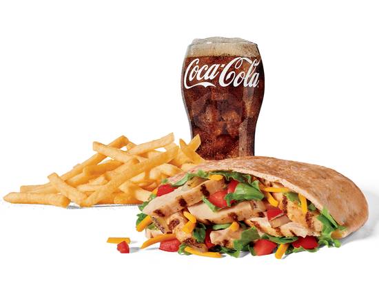 Order Large Chicken Fajita Pita Combo food online from Jack in the Box store, Donna on bringmethat.com