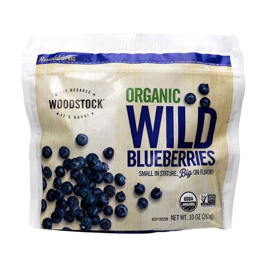 Order Woodstock Organic Frozen Blueberries 10oz food online from Everyday Needs by Gopuff store, St. Petersburg on bringmethat.com
