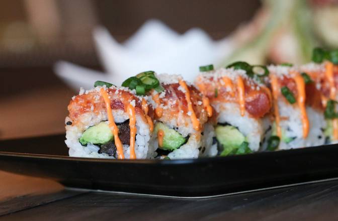 Order Spicy Crunchy Roll food online from Fuji Revolving Sushi Bar store, Cypress on bringmethat.com
