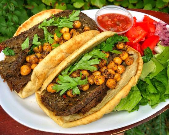 Order Mediterranean Pita Tacos food online from Vegan Community Kitchen store, Apex on bringmethat.com
