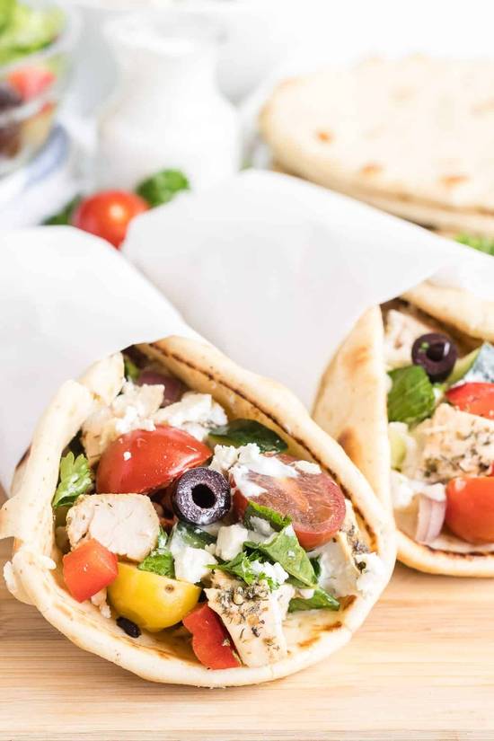 Order Greek Salad Pita food online from Habeeb Grill By Pita Grill And Creperie store, Franklin on bringmethat.com