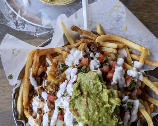 Order LG Carne Asada Fries food online from Tacos El Metate store, Denver on bringmethat.com