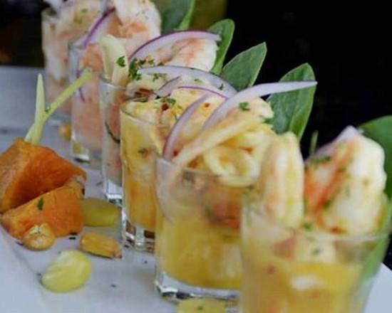 Order Six Ceviche Shots food online from Bolivar Restaurant and Lounge store, Miami Beach on bringmethat.com