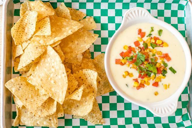 Order Jalapeño Poblano Queso Dip And Chips food online from Moretti Pizzeria & Bar store, McHenry on bringmethat.com