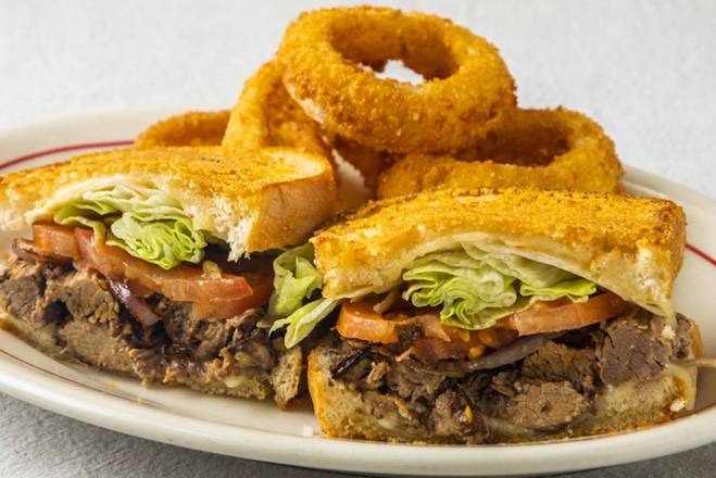 Order Pot Roast Parmesan Melt food online from Hof Hut store, Torrance on bringmethat.com
