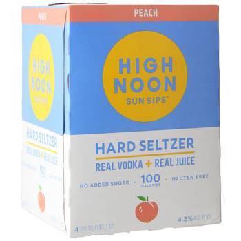 Order High Noon Peach - 4 Pack - 12oz Can (4.5% ABV) food online from The Local - Jacksonville store, Jacksonville on bringmethat.com
