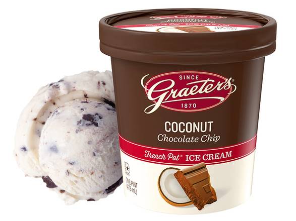 Order Coconut Chocolate Chip Pint food online from Graeter Ice Cream store, Fort Thomas on bringmethat.com