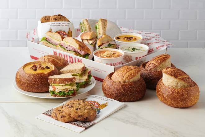 Order Bread Bowl Soup and Sandwich Family Meal for 4 food online from Boudin store, Walnut Creek on bringmethat.com