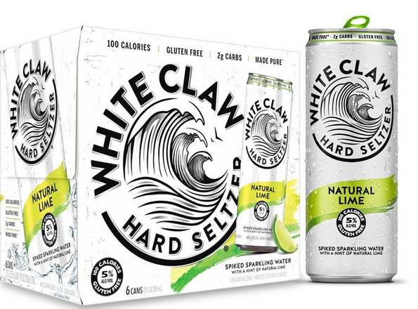 Order White Claw Natural Lime, 6pk-12oz can hard seltzer (5.0% ABV) food online from Woodbury Wine & Spirits store, ORLANDO on bringmethat.com
