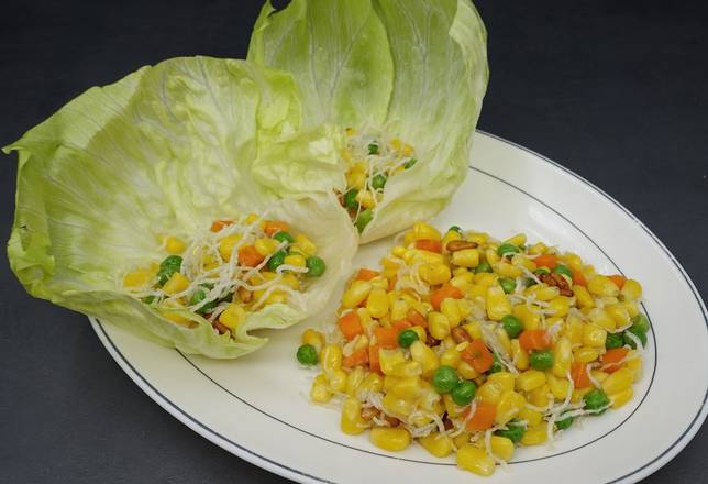 Order 128.Stir-Fried Pine Nuts, Corn, Green Beans, & Pepper in Lettuce Wrap (for 2) 松子玉米松 food online from China Chalet store, Florham Park on bringmethat.com
