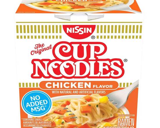 Order Nissin Cup Noodles, Chicken Flavor - 2.25 Oz food online from Trumbull Super Stop store, Trumbull on bringmethat.com