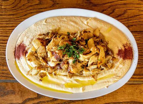 Order  Hummus with Chicken Shawarma food online from Shawarmin Grill store, Saint Paul on bringmethat.com