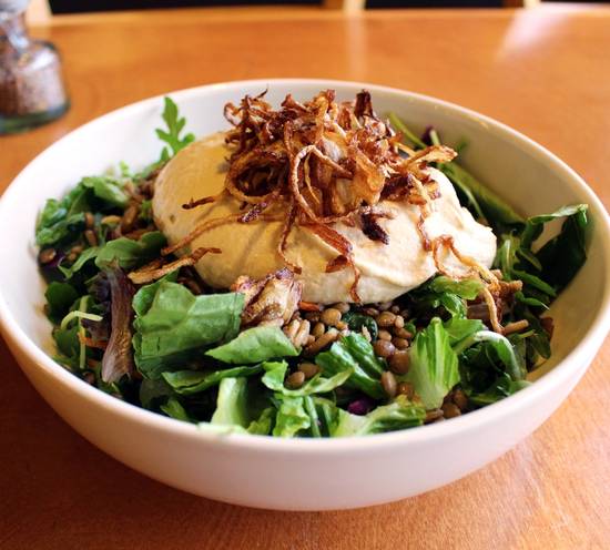 Order Mujadara Power Salad food online from Aladdin's Eatery store, Pittsburgh on bringmethat.com