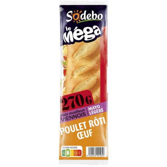 Sandwich poulet crudite mega 270 gr
