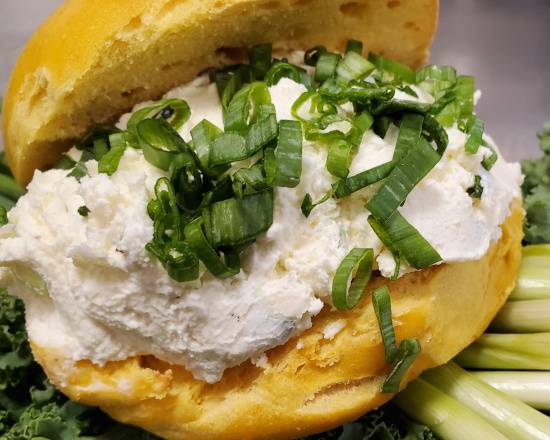Order Scallion Cream Cheese on a Bagel food online from Long Island Bagel Cafe store, Scarsdale on bringmethat.com