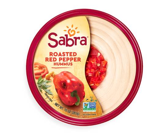 Order Sabra Roasted Red Pepper Hummus 10 Oz food online from Fresko Market store, Miami on bringmethat.com